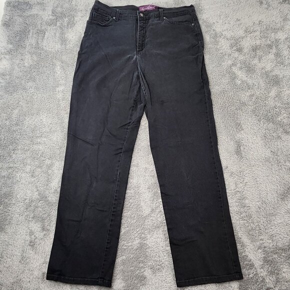 3/$20 Gloria Vanderbilt Jeans Womens 14 Average Black Amanda Slimming Tapered - Picture 1 of 16